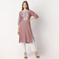 Straight Fit Embroidered Below Knee Kurta