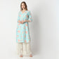 Printed V-Neck Straight Kurta