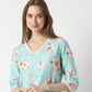 Printed V-Neck Straight Kurta