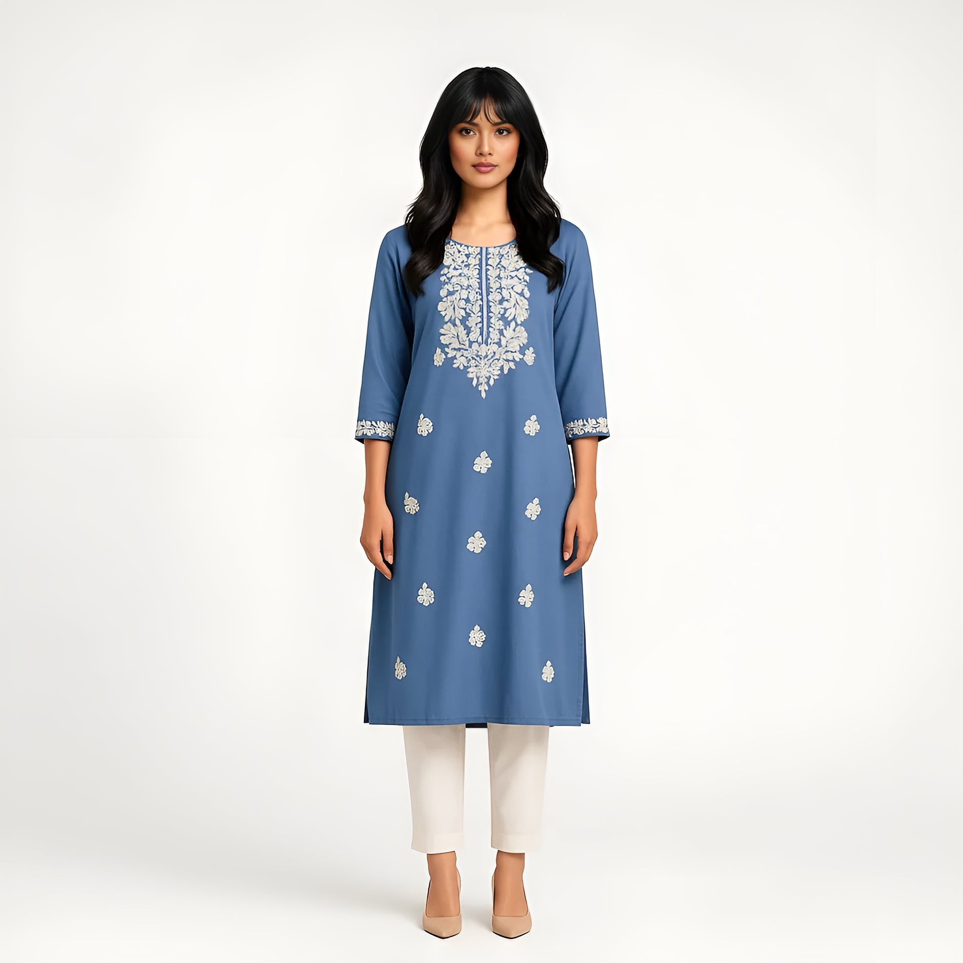 Embroidered Straight Long Kurta