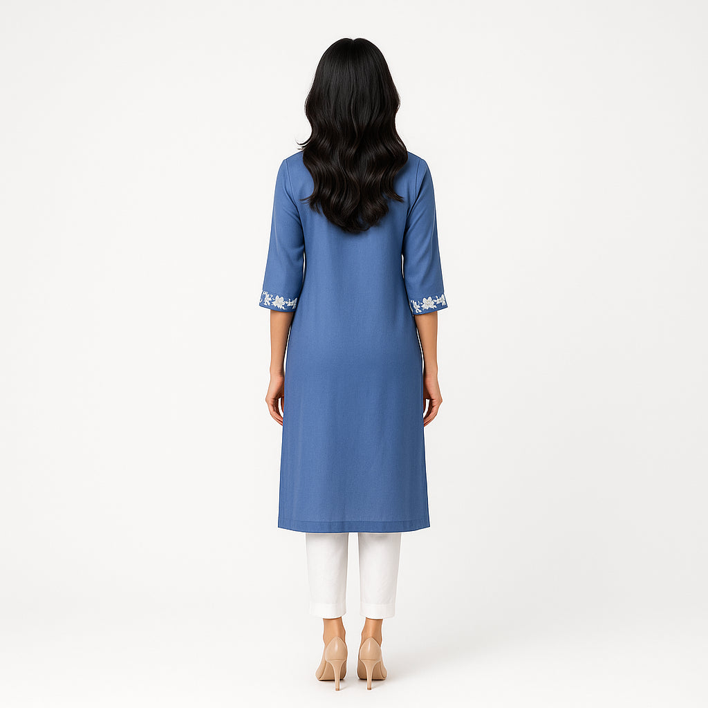 Embroidered Straight Long Kurta