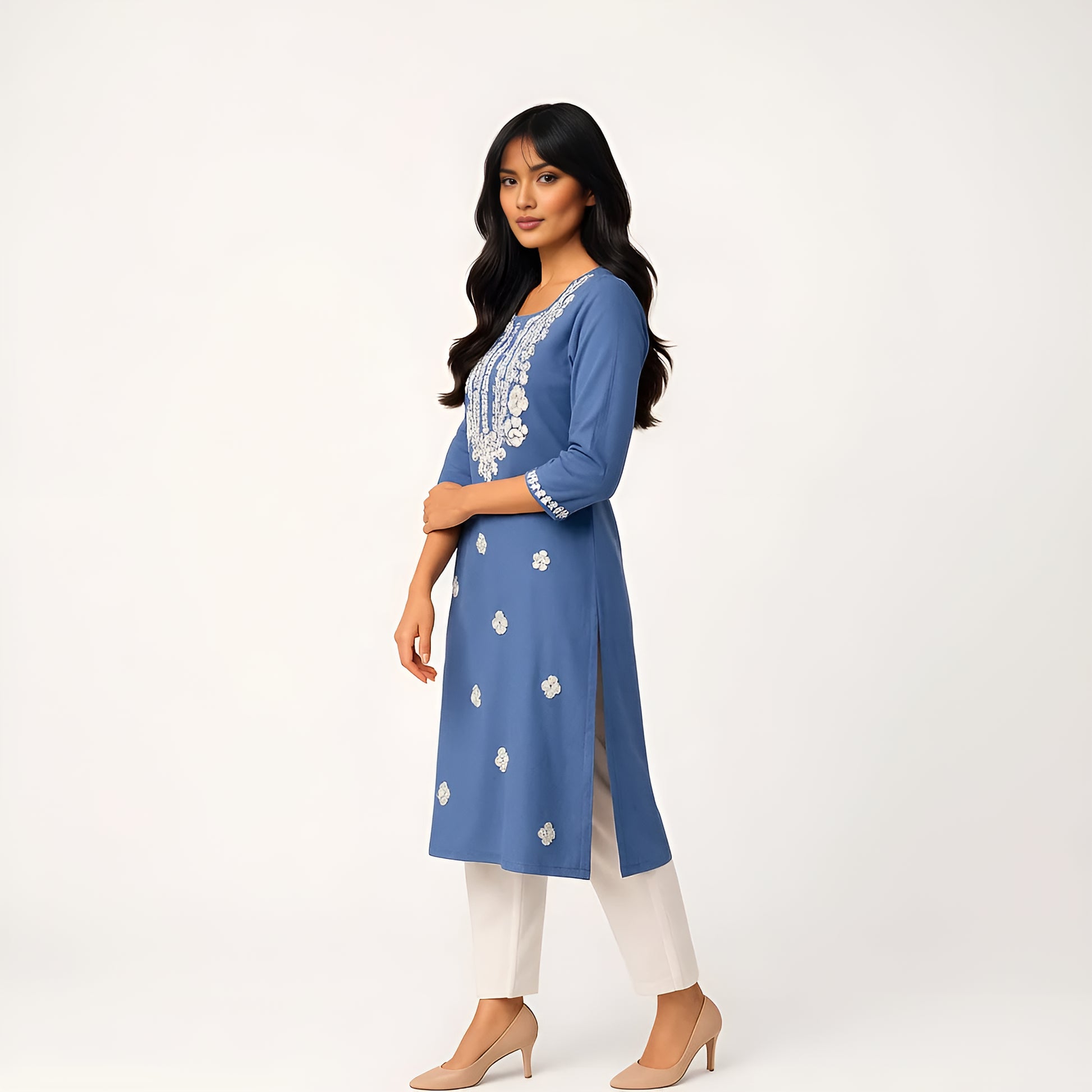 Embroidered Straight Long Kurta