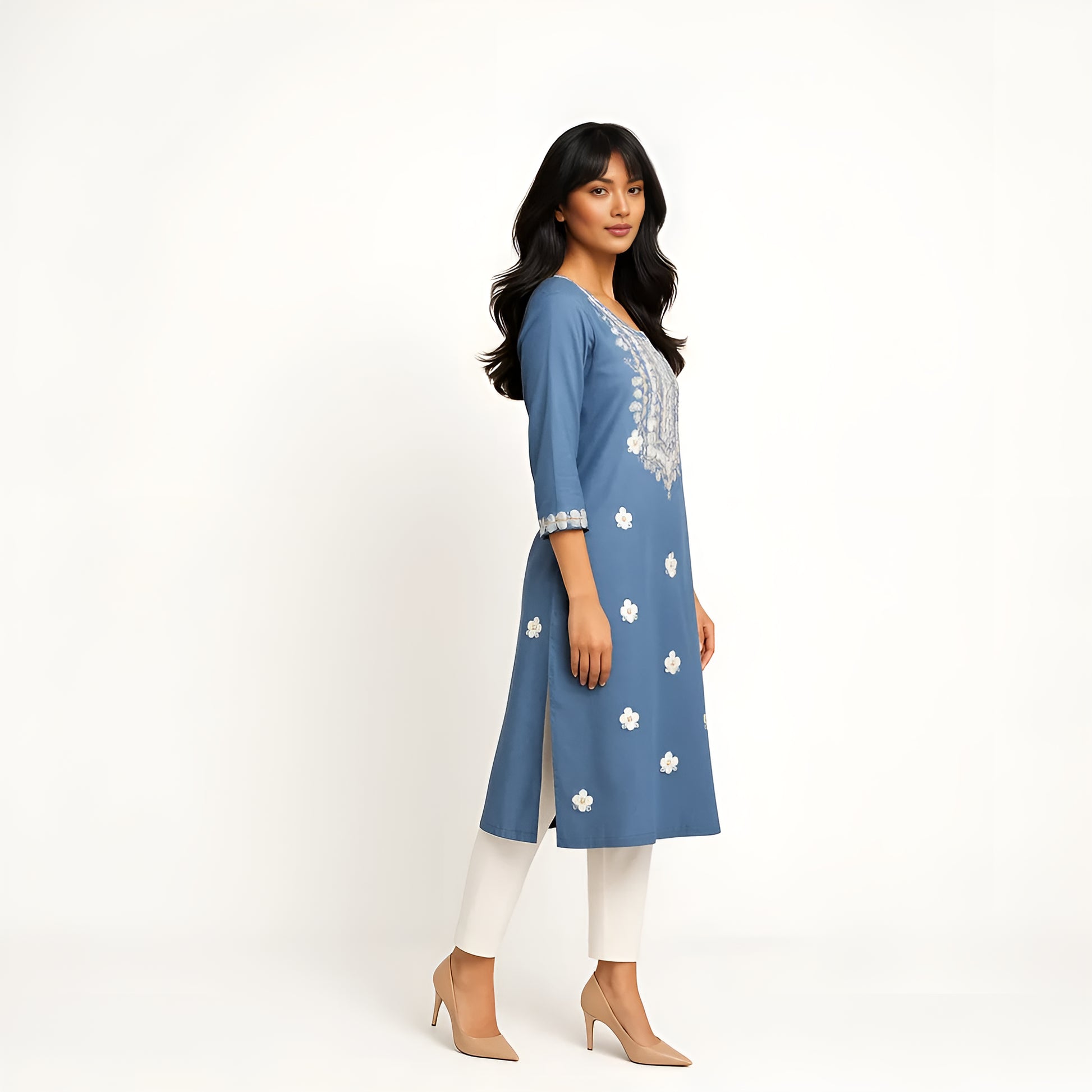 Embroidered Straight Long Kurta