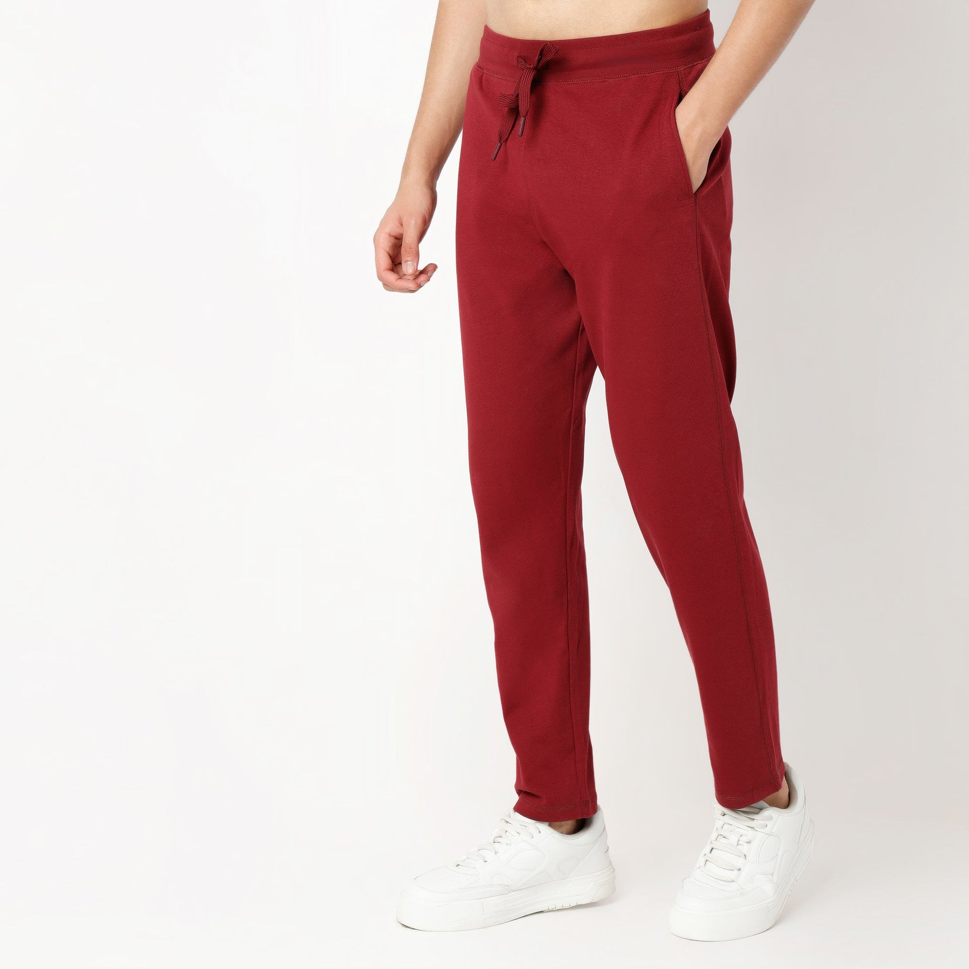 Regualr Solid Mid Rise Pants