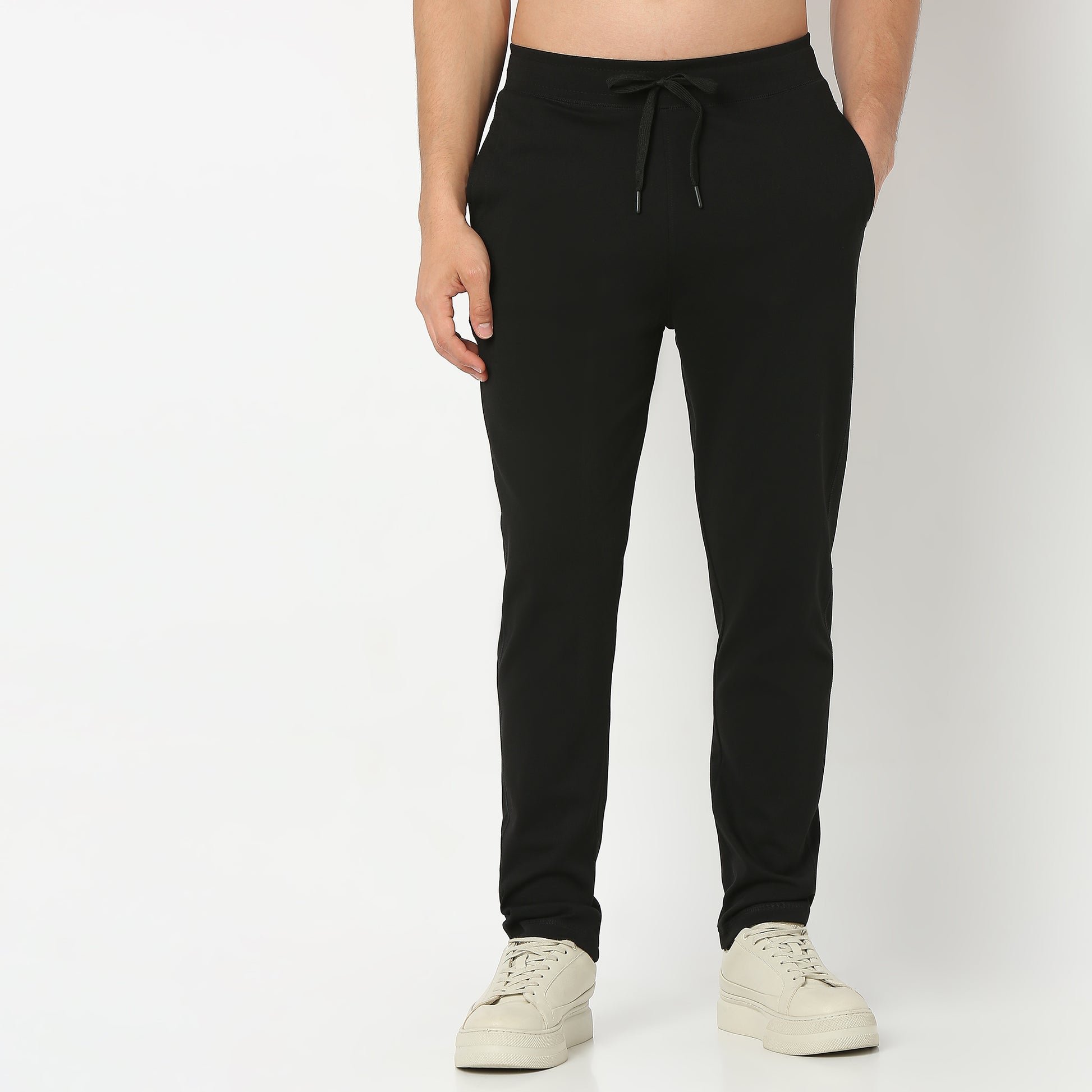 Regualr Solid Mid Rise Pants