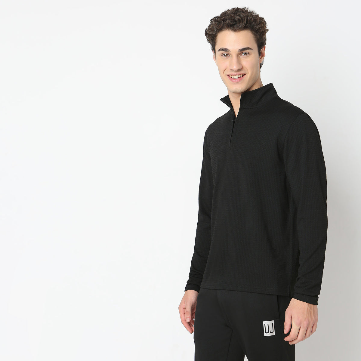 Regular Fit Solid Sweatshirt