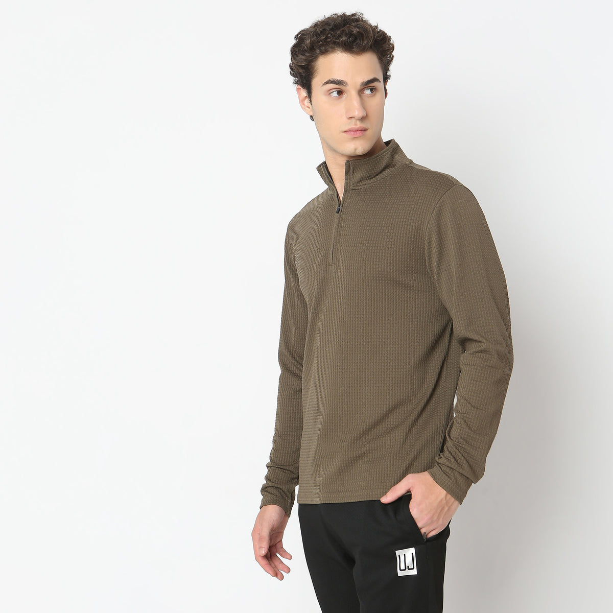 Regular Fit Solid Sweatshirt