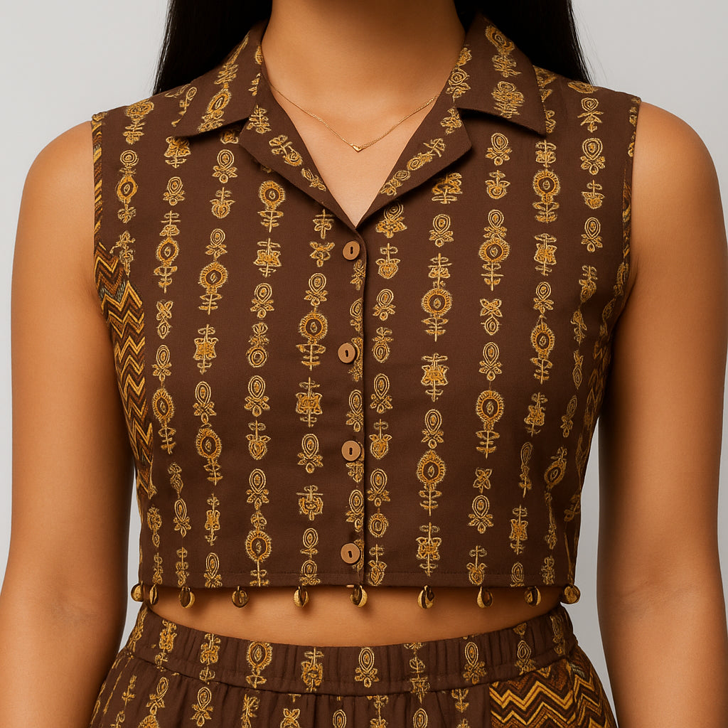 Cotton Printed Crop Top