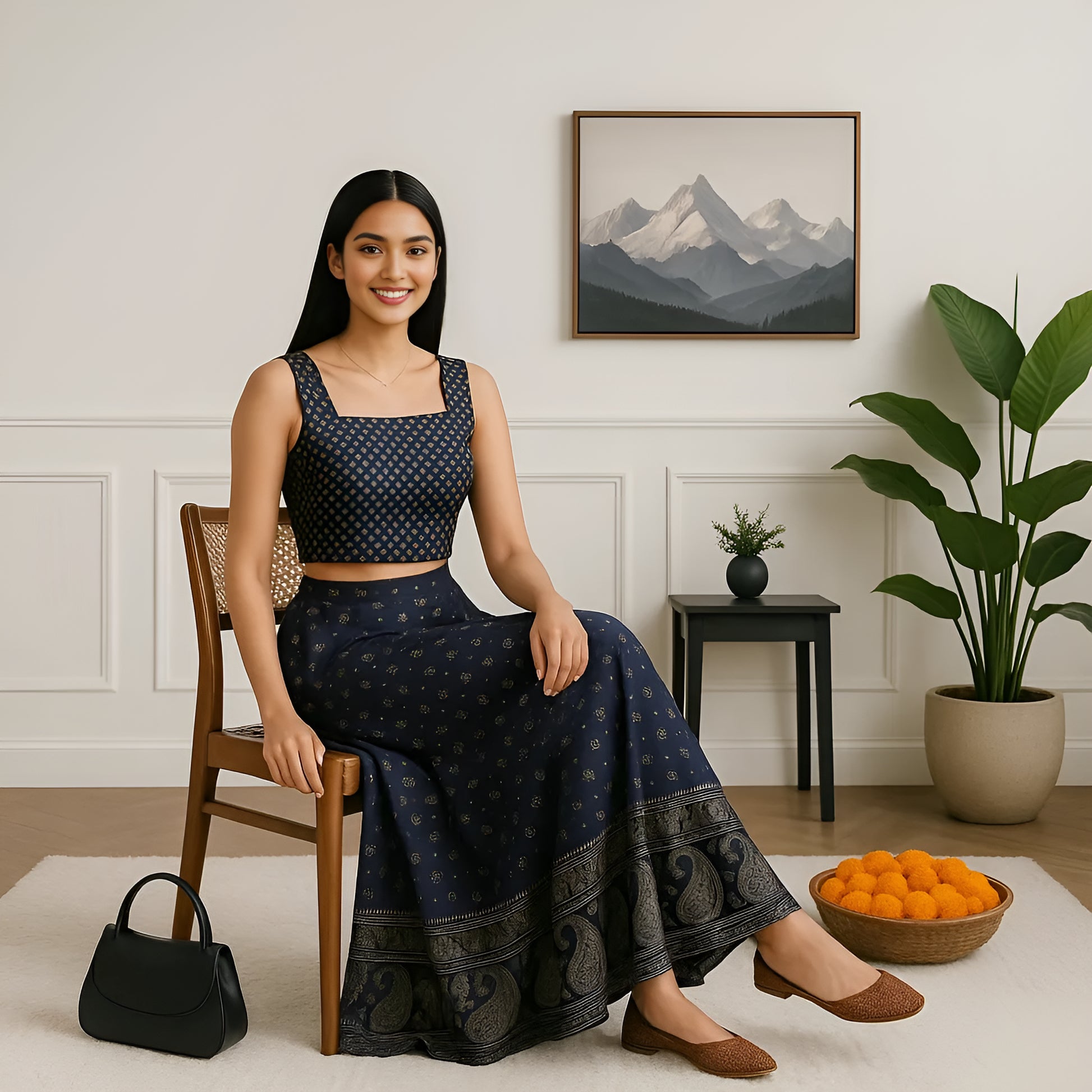 Cotton Printed Crop Top