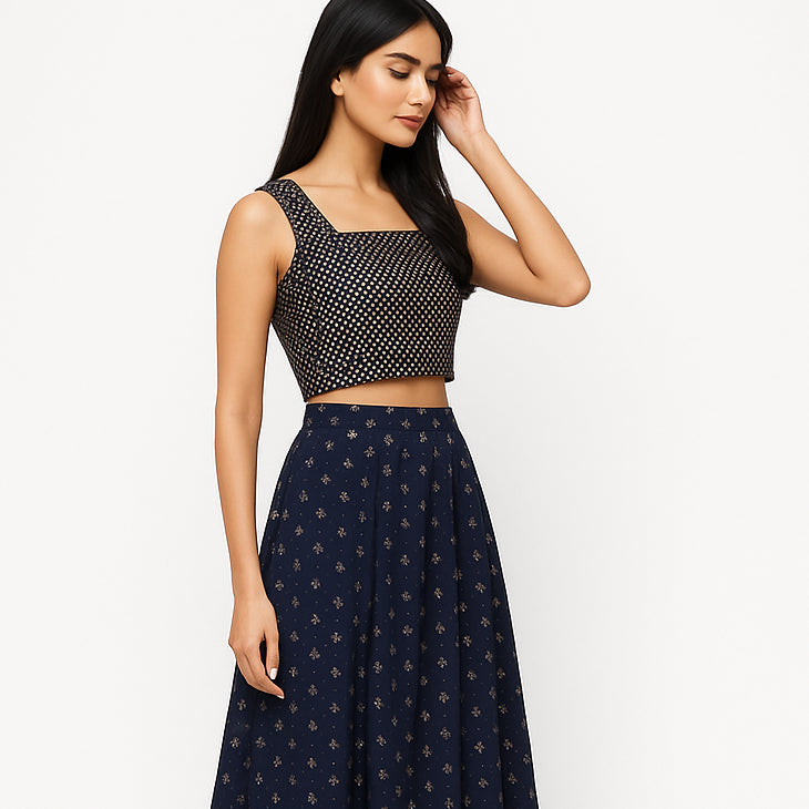 Cotton Printed Crop Top