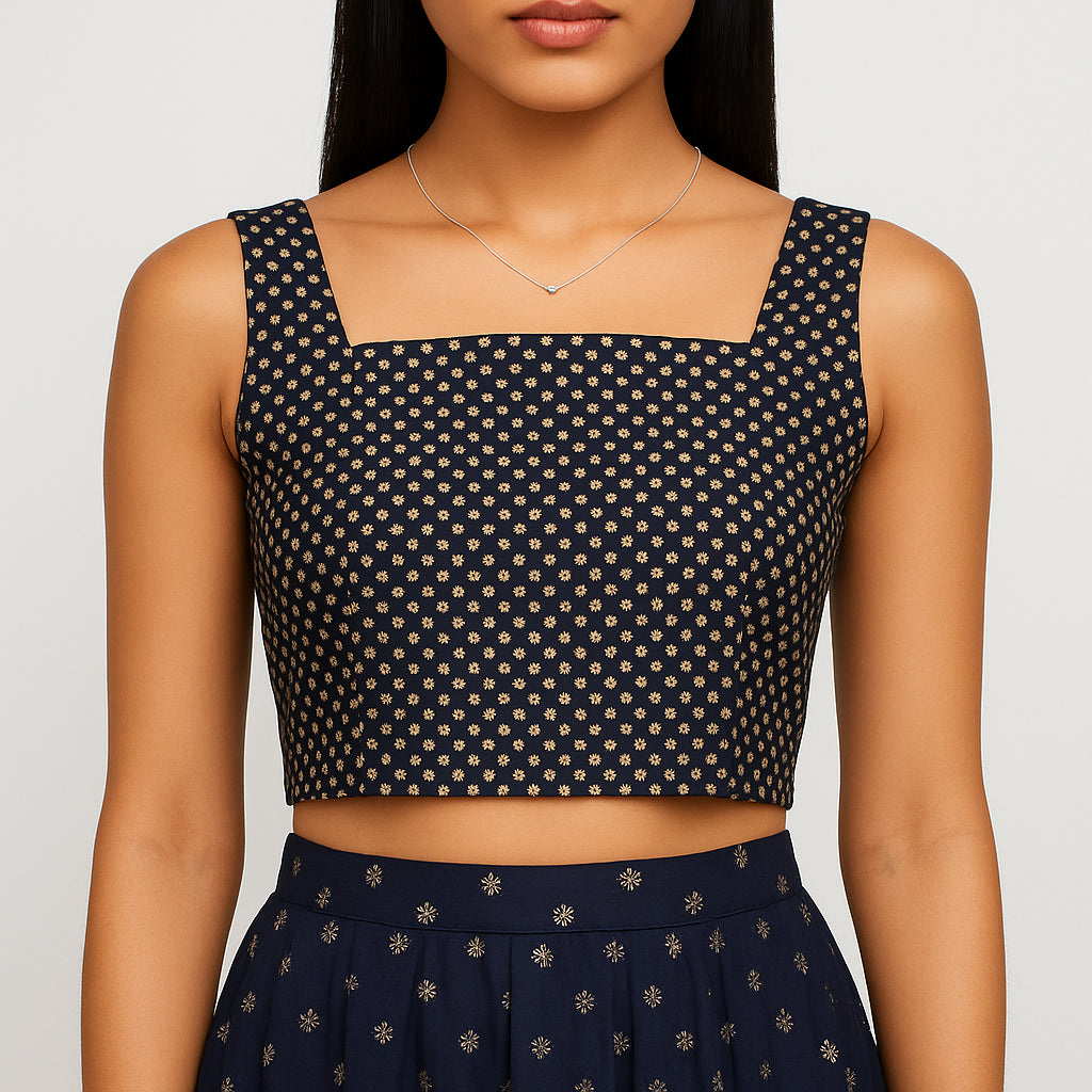Cotton Printed Crop Top