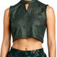 Printed Band Neck Crop Top