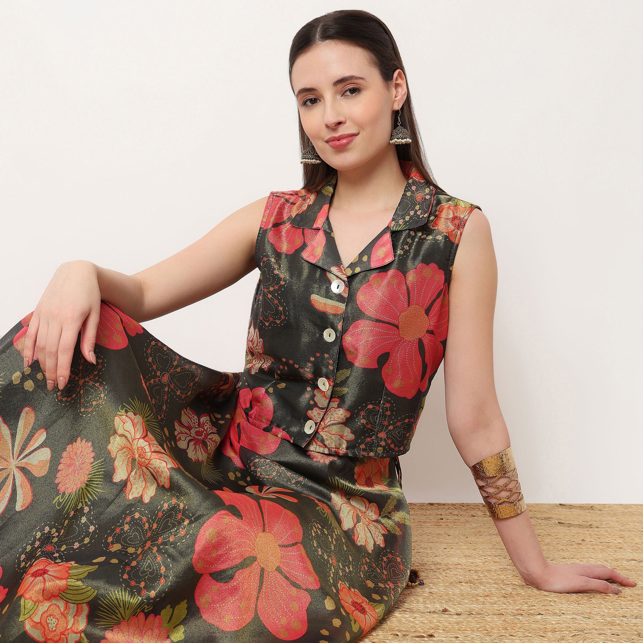 Printed Sleeveless Crop Top