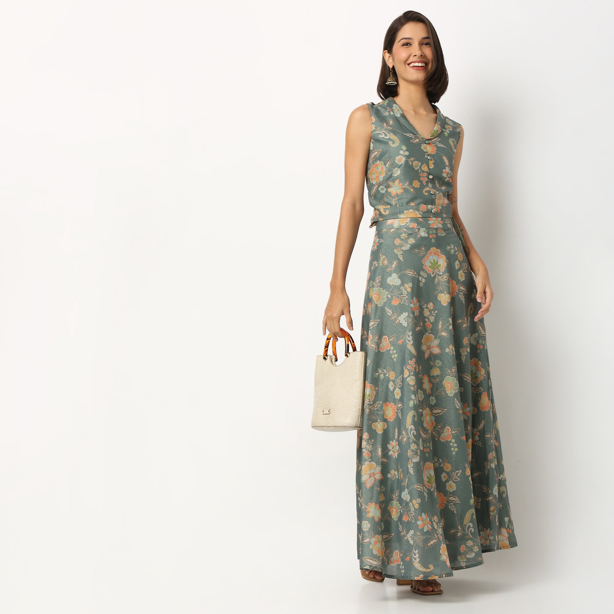 Printed Polyester Crop Top