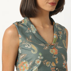 Printed Polyester Crop Top