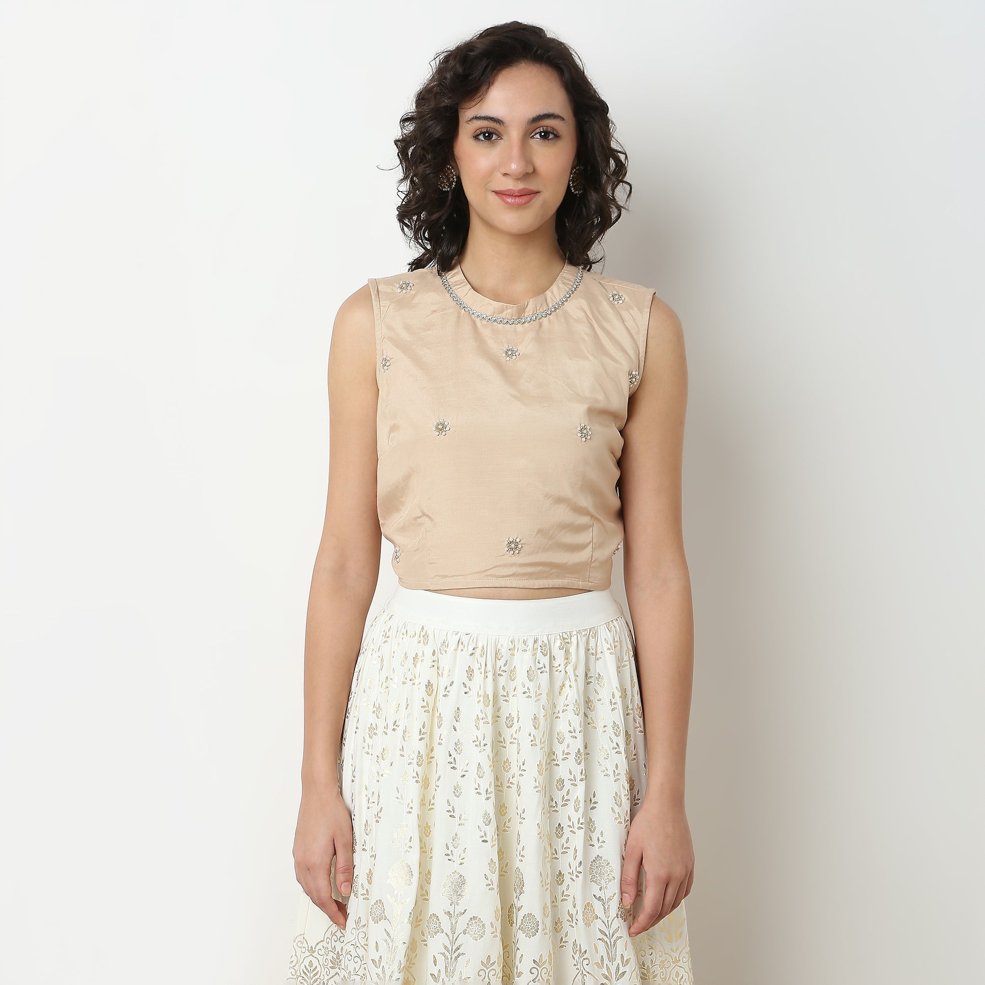 Viscose Crop Top, Sleeveless