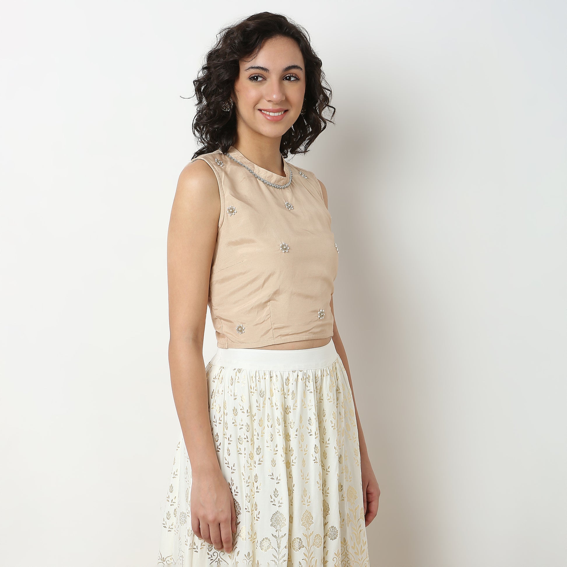 Viscose Crop Top, Sleeveless