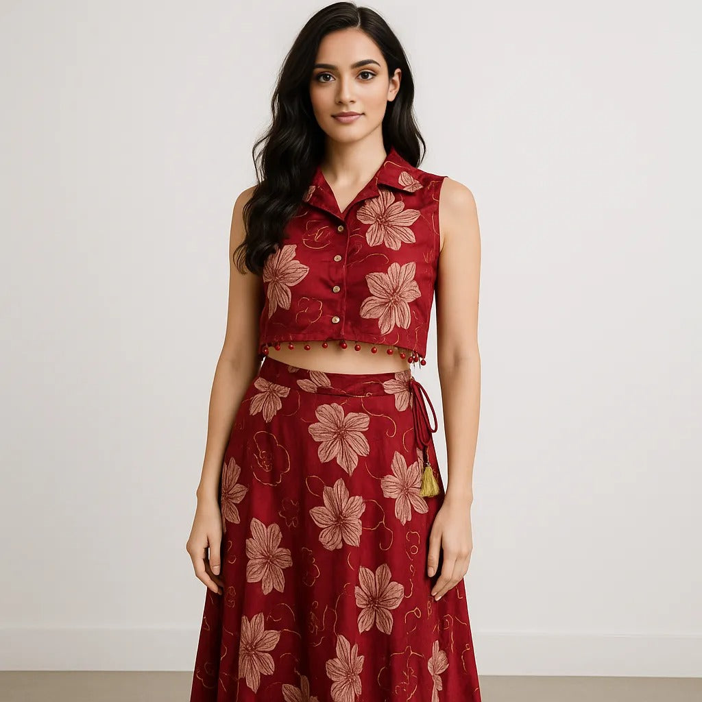 Slim Fit Printed Crop Top