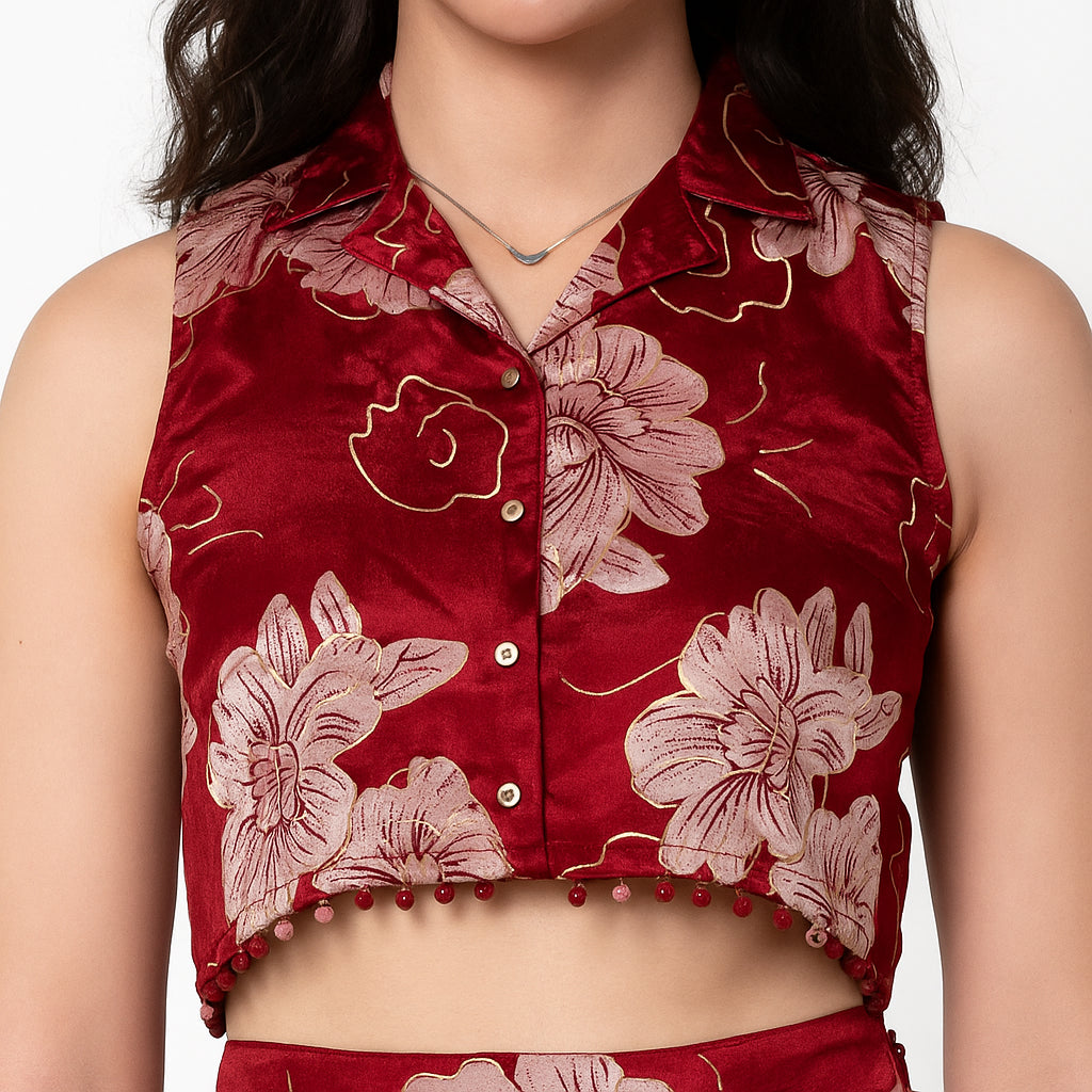 Slim Fit Printed Crop Top