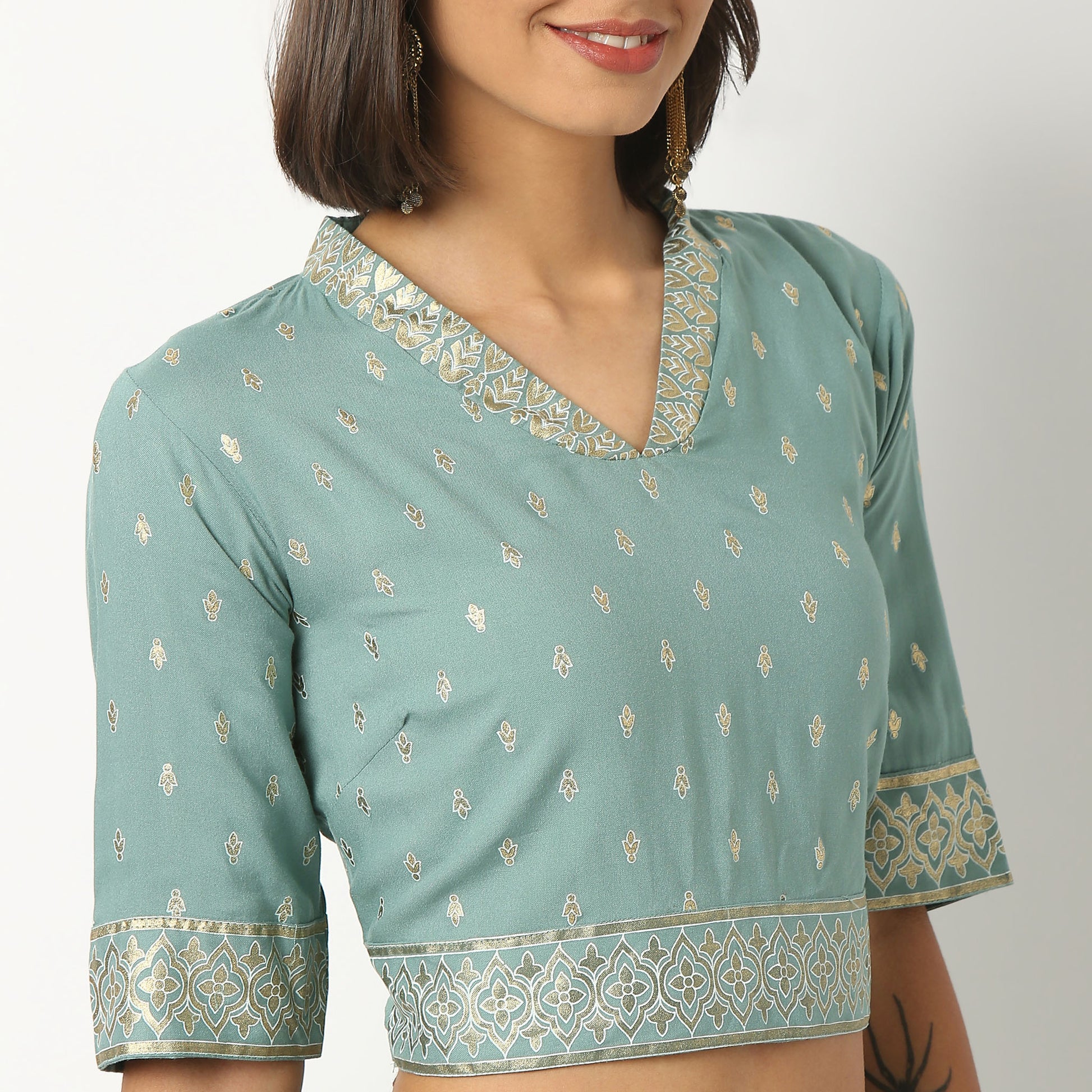 Embroidered Rayon Crop Top