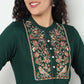 Buy Women Straight Fit Embroidered Three-Fourth Sleeve Kurta  - Style Union