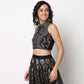 Buy Women Slim Fit Embroidered Sleeveless Crop Top  - Style Union