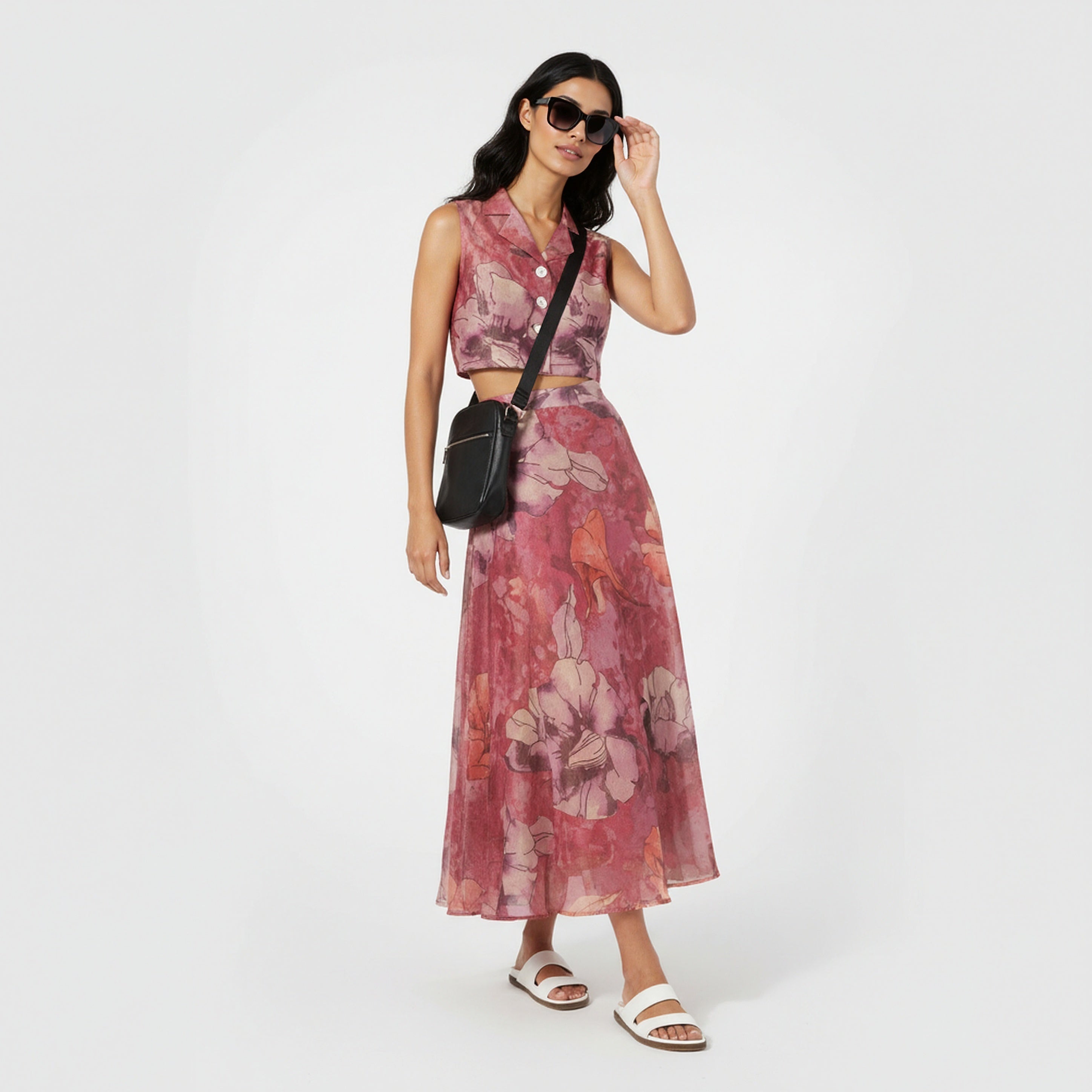 Printed Sleeveless Crop Top