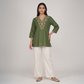 Embroidered V-Neck Short Kurta
