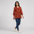 Cotton Printed V-Neck Flared Short Kurta