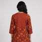 Cotton Printed V-Neck Flared Short Kurta