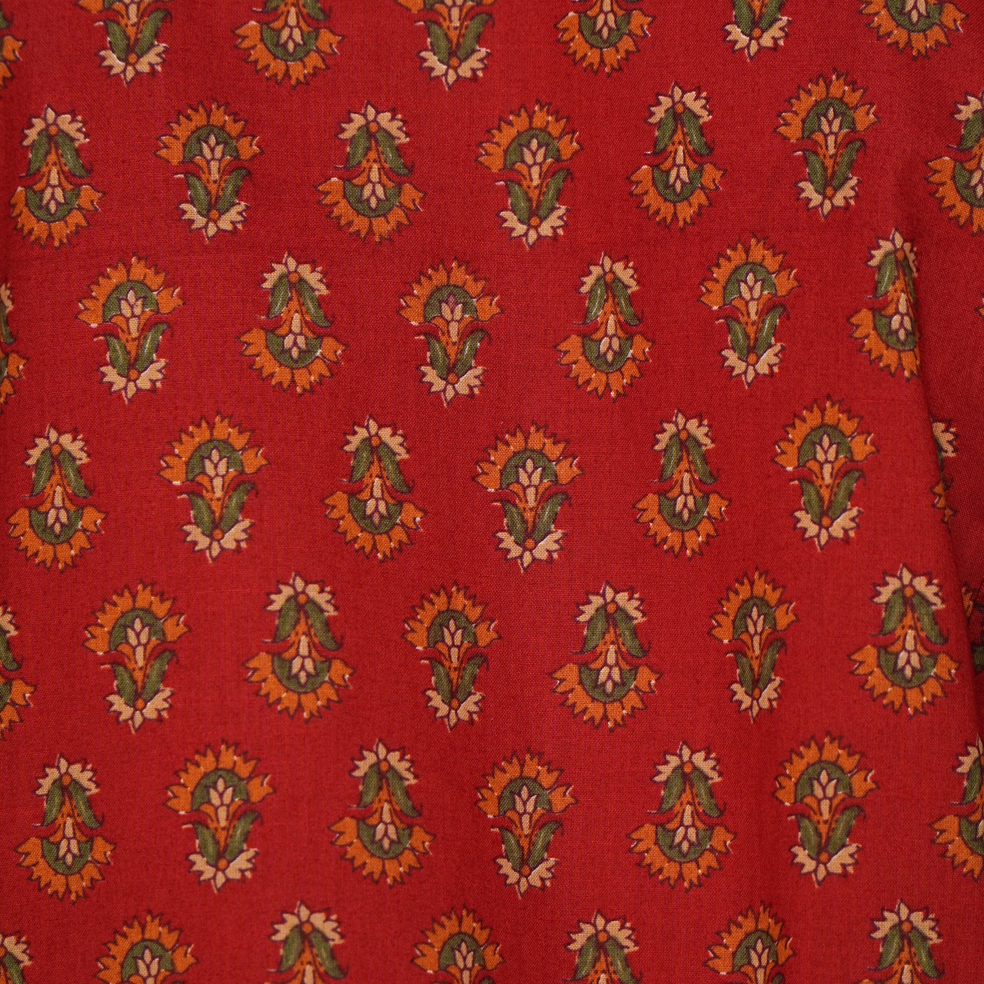 Cotton Printed V-Neck Flared Short Kurta