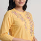 Solid Band Collar Straight Kurta