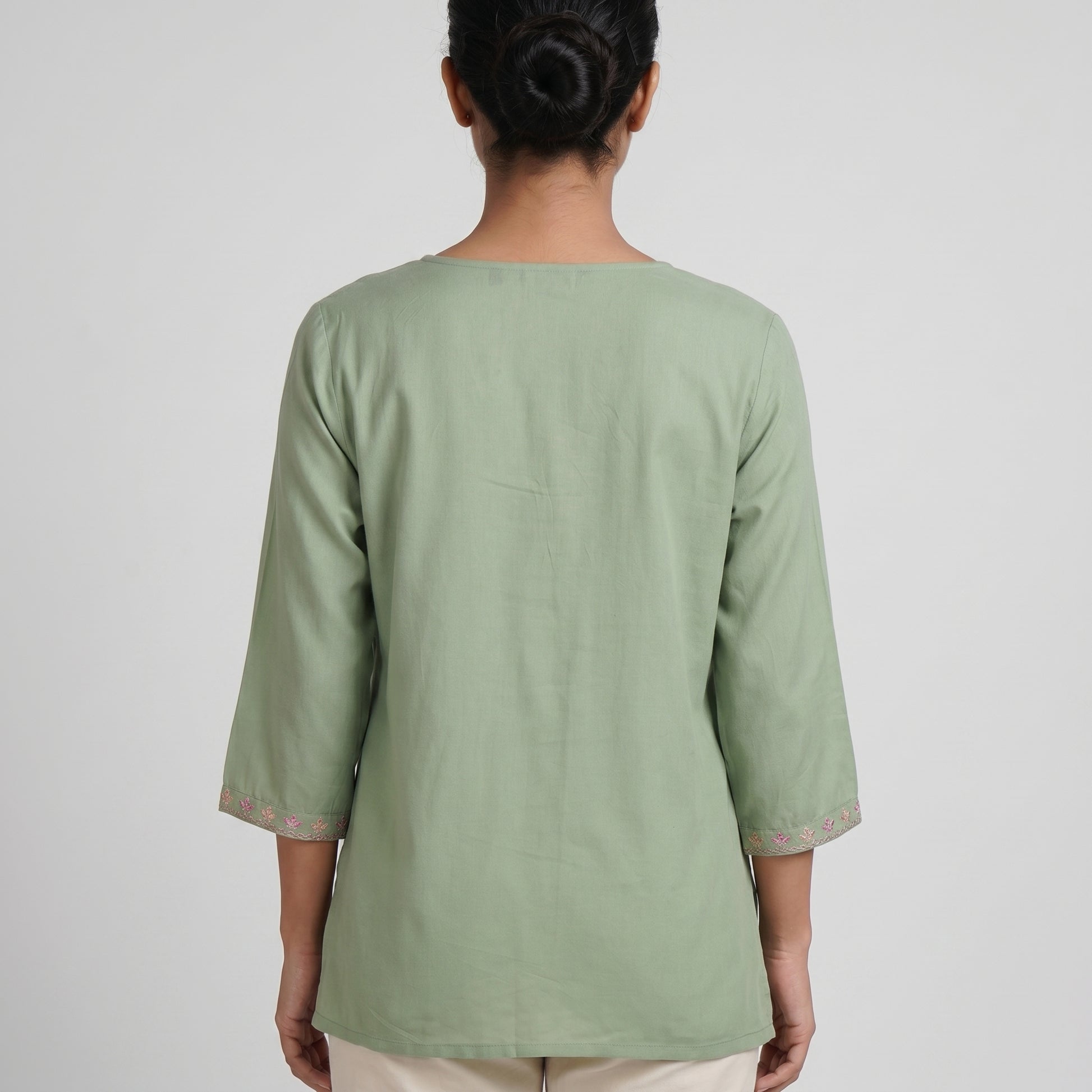 Embroidered Flared Short Kurta