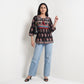 Printed V-Neck Short Kurta