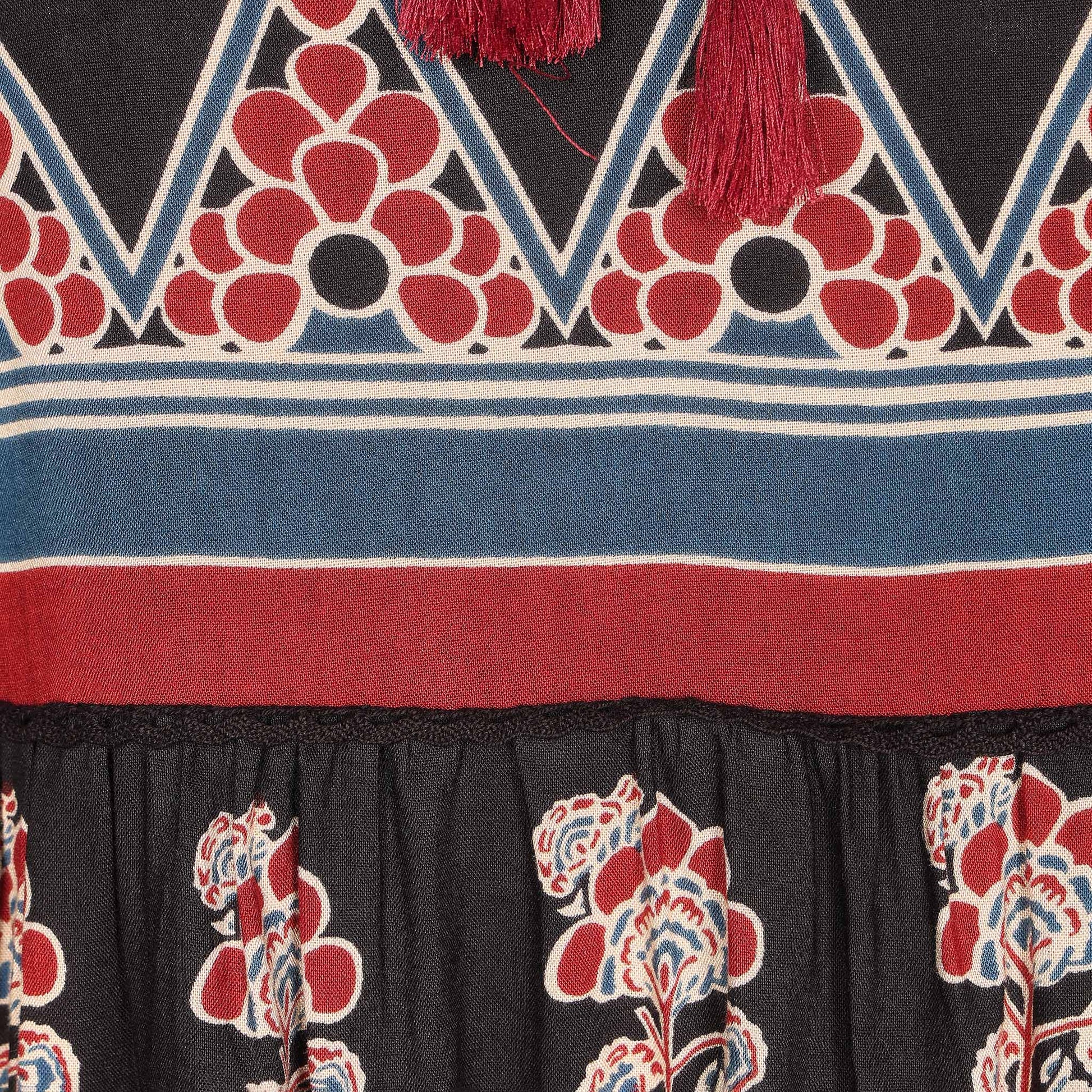 Printed V-Neck Short Kurta