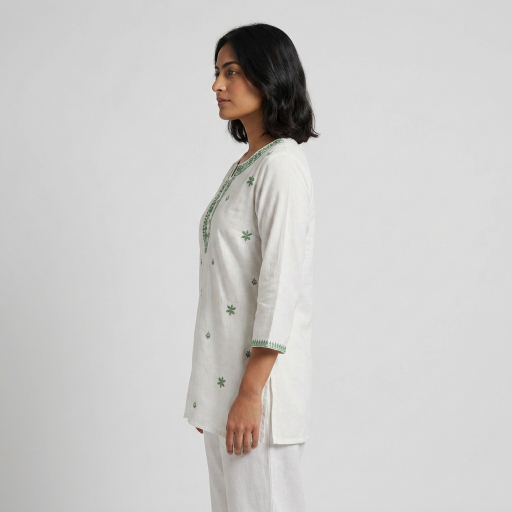 Embroidered Straight Short Kurta