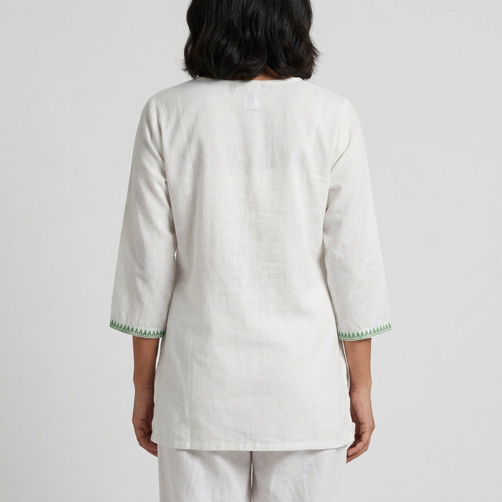 Embroidered Straight Short Kurta