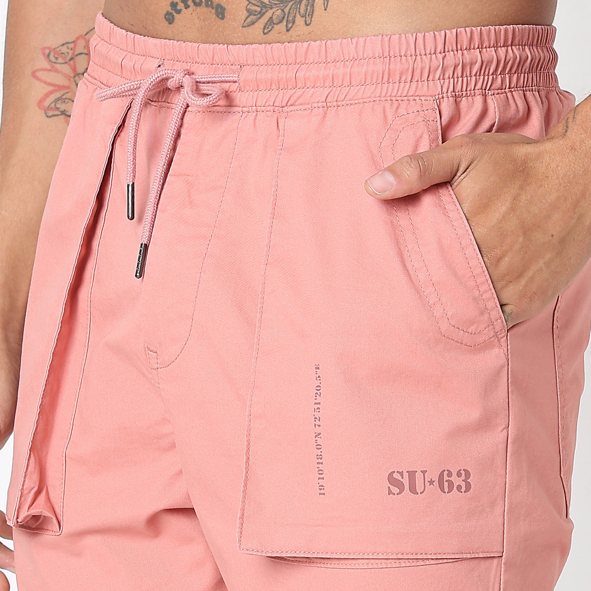 Regular Fit Solid Mid Rise Cargos