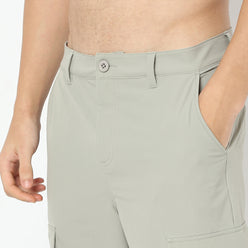 Ultra Light Weight Nylon Blend Relaxed Fit Cargo Pants With Utility Pockets