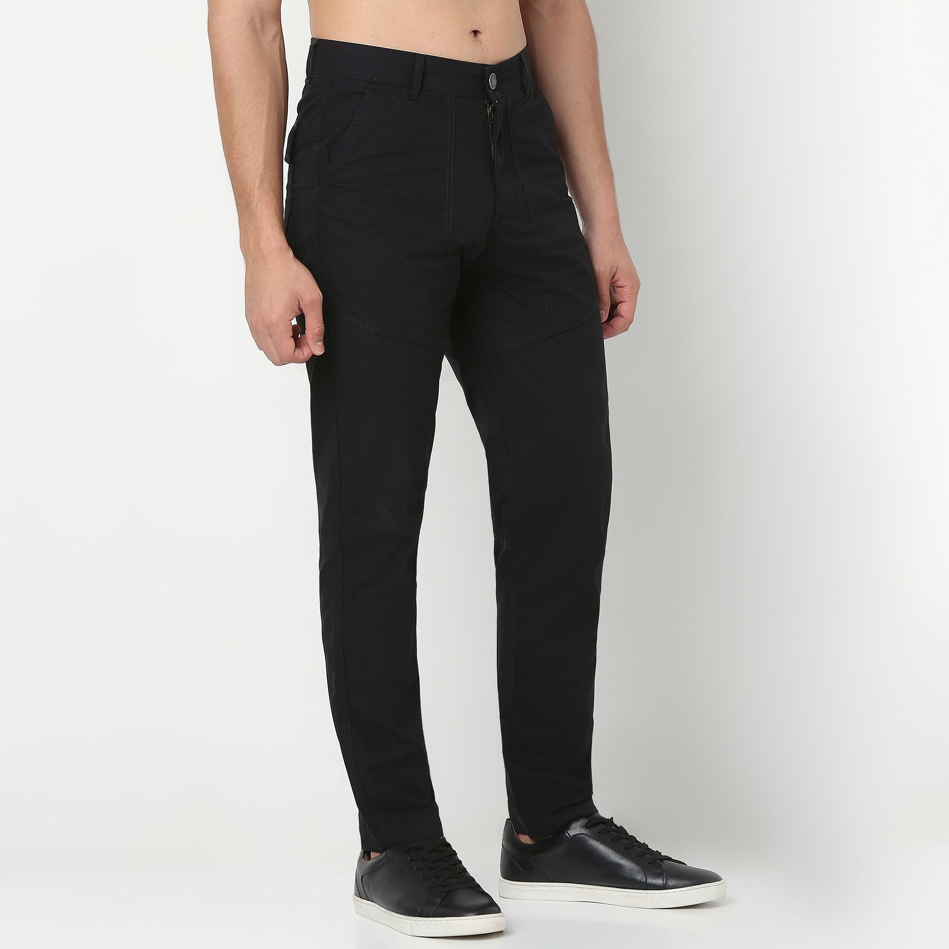 Regular Fit Cotton Heavy Duty Messenger Pants with Utility Pockets 