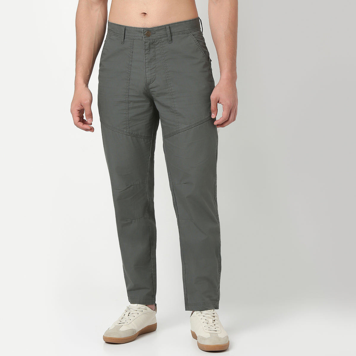 Regular Fit Cotton Heavy Duty Messenger Pants with Utility Pockets 