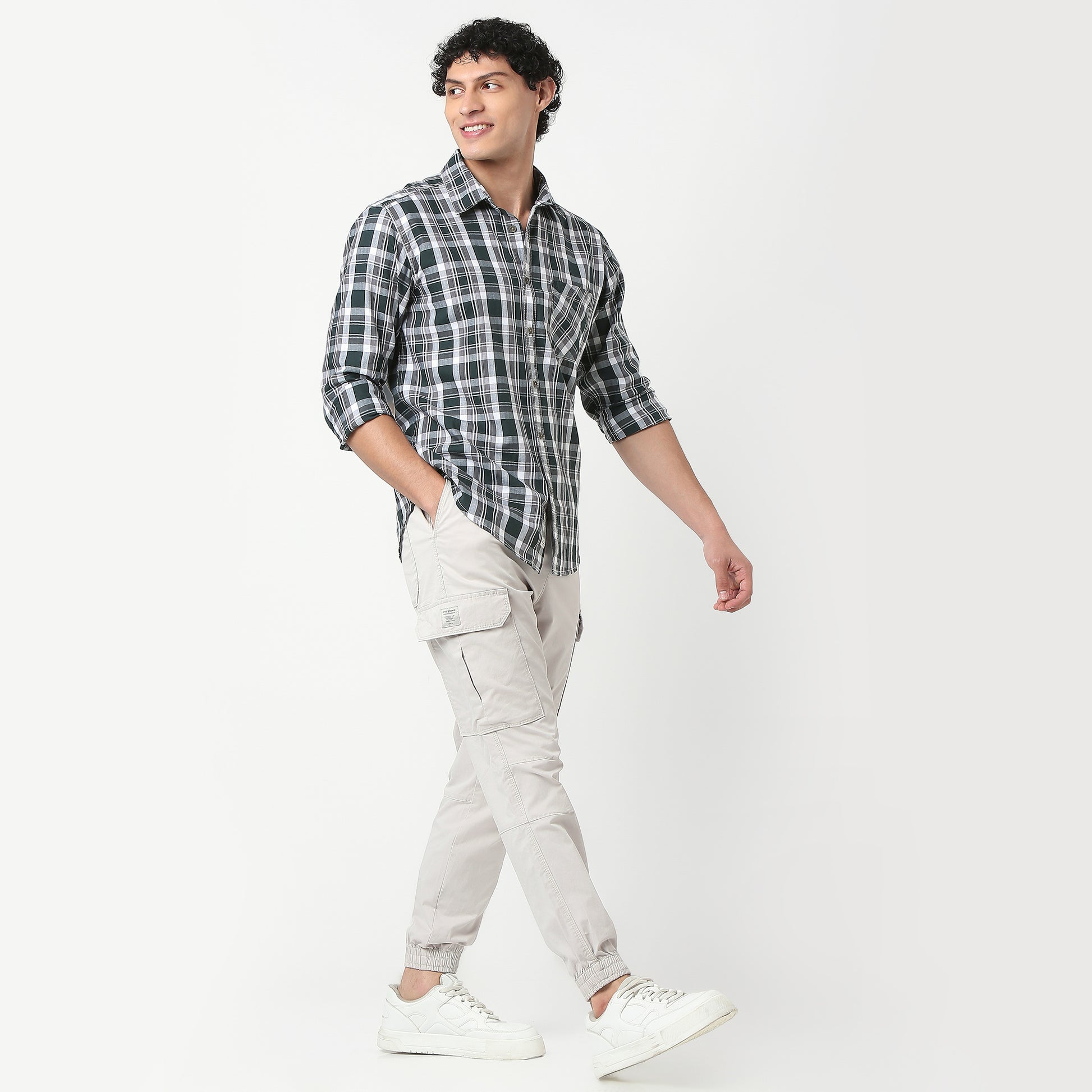 Solid Ankle Length Cotton Heavy Duty Pants Cargos