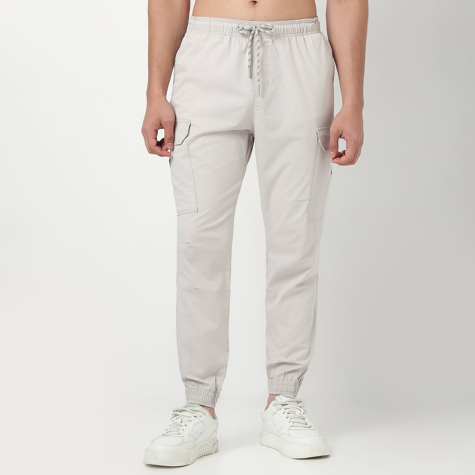 Solid Ankle Length Cotton Heavy Duty Pants Cargos