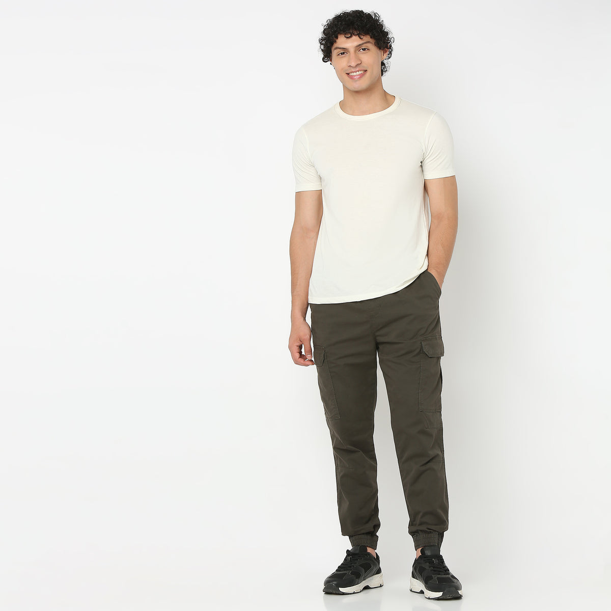 Solid Ankle Length Cotton Heavy Duty Pants Cargos