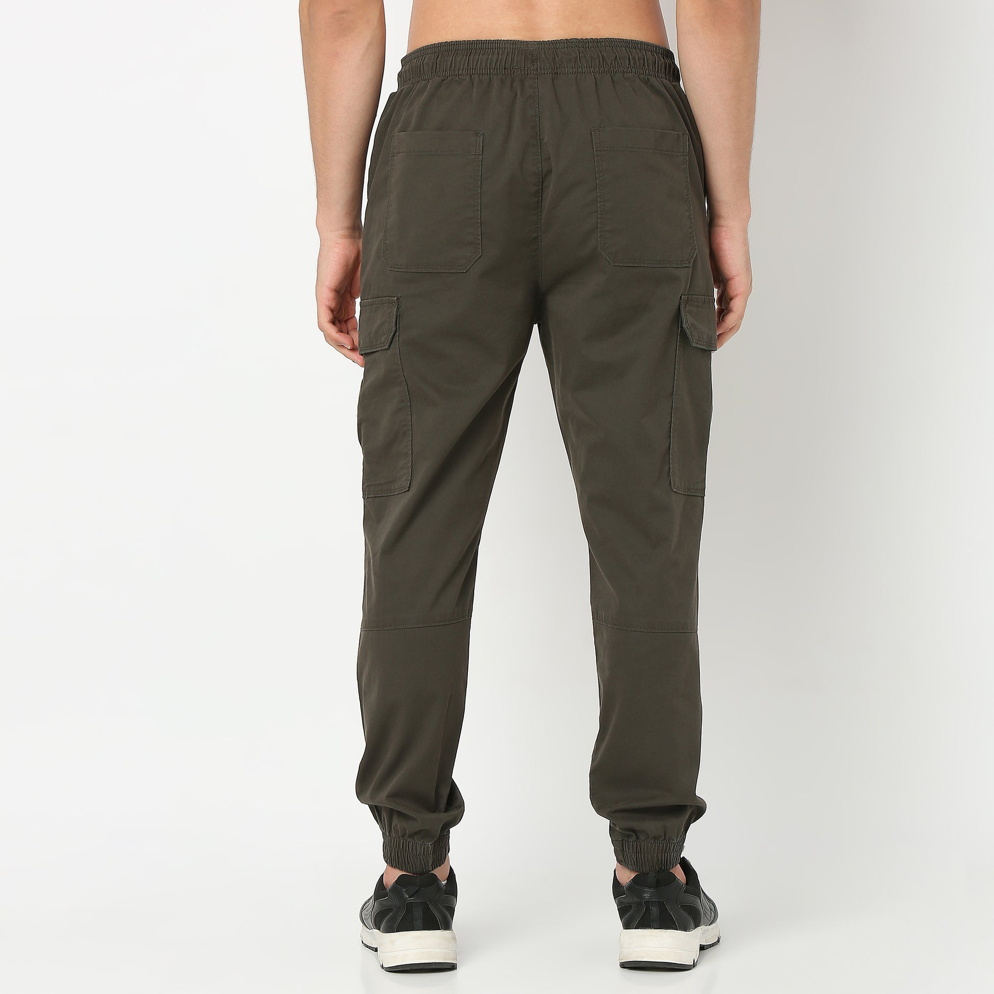 Solid Ankle Length Cotton Heavy Duty Pants Cargos