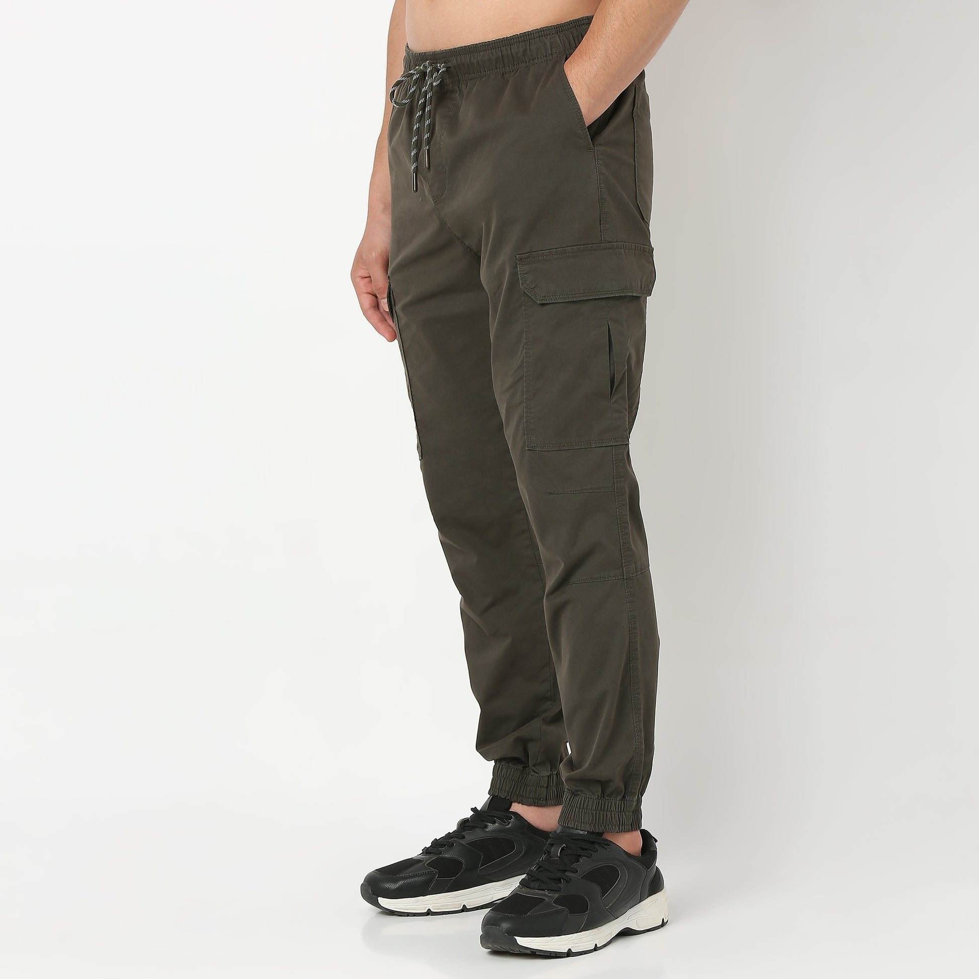Solid Ankle Length Cotton Heavy Duty Pants Cargos