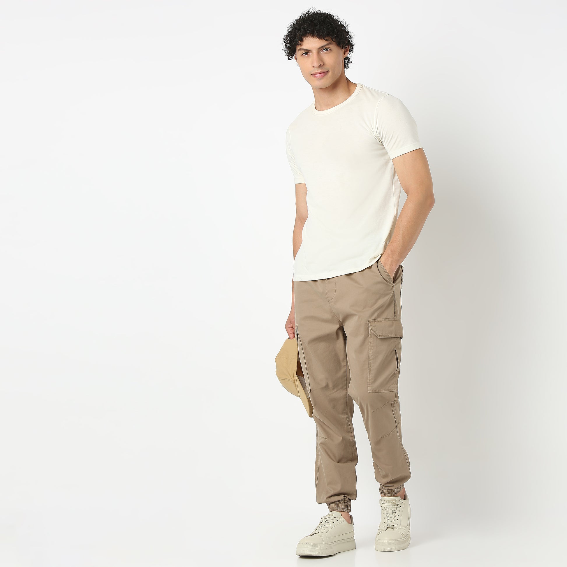 Solid Ankle Length Cotton Heavy Duty Pants Cargos