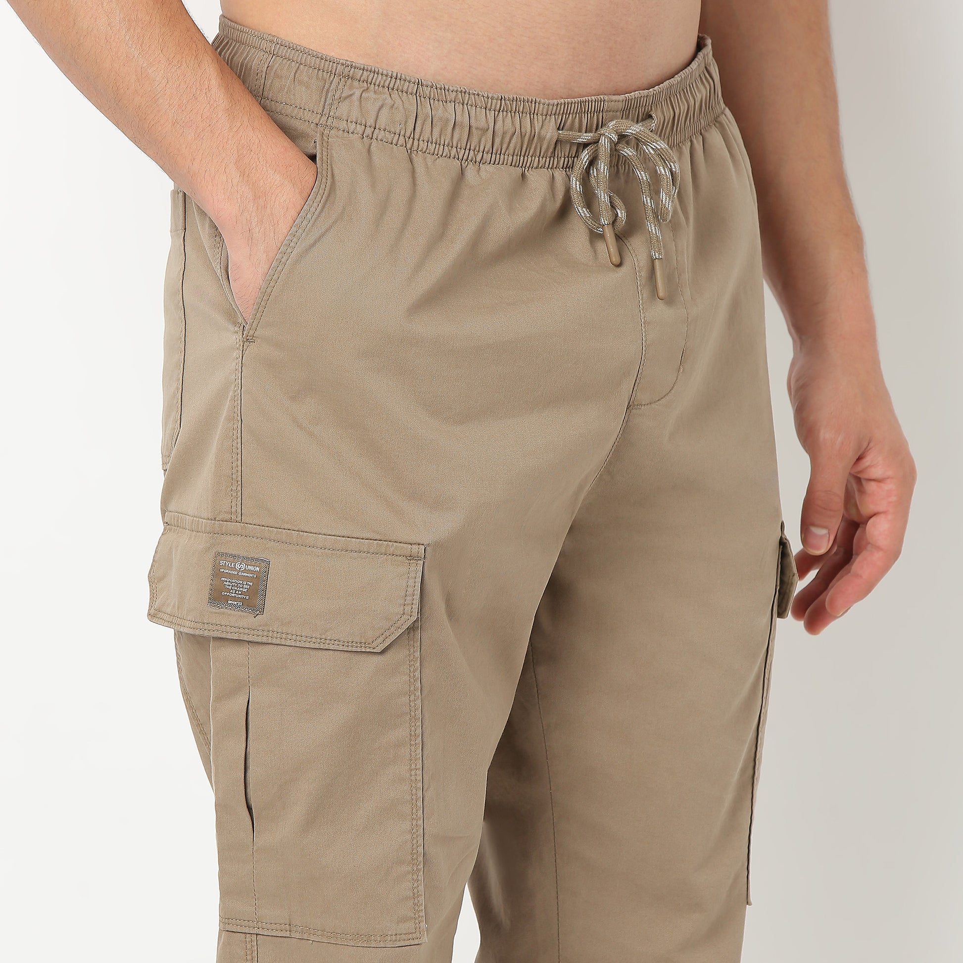 Solid Ankle Length Cotton Heavy Duty Pants Cargos
