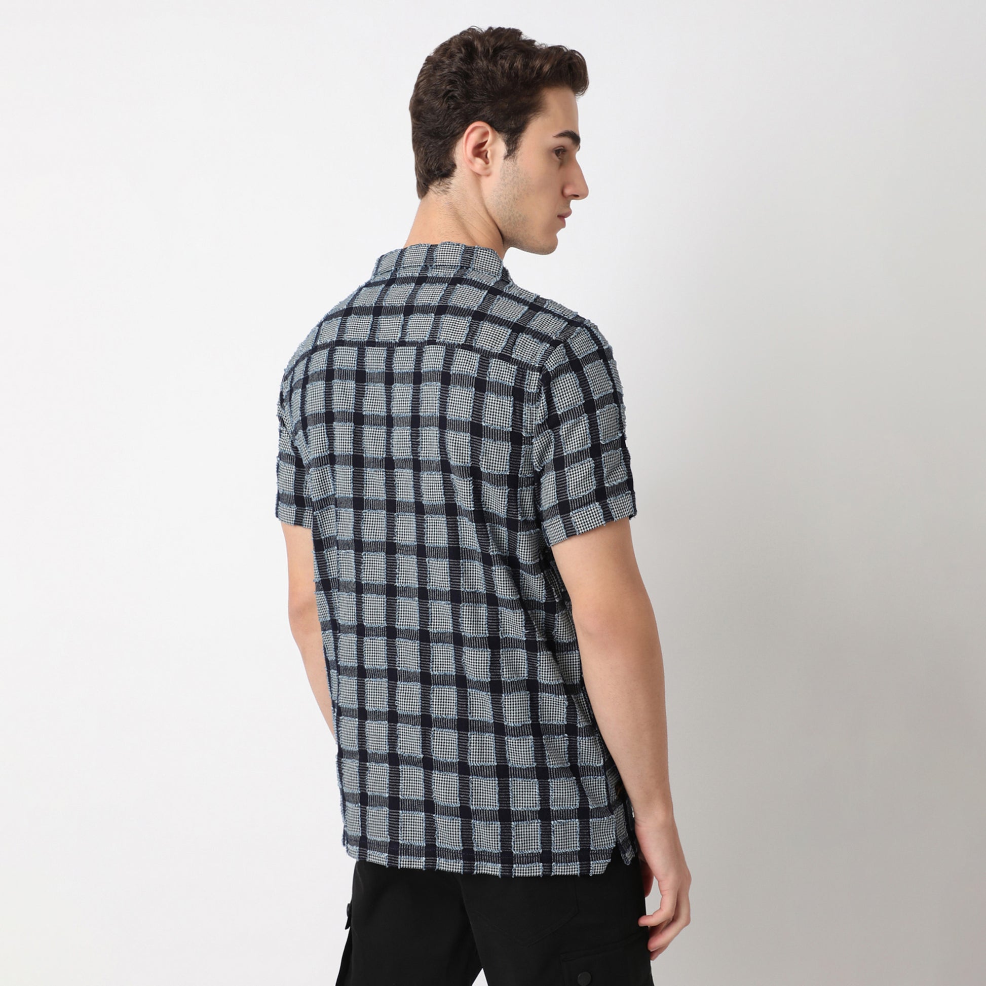 Structured Camp Collar Modern Explorer Half Sleeve Mood Shirt