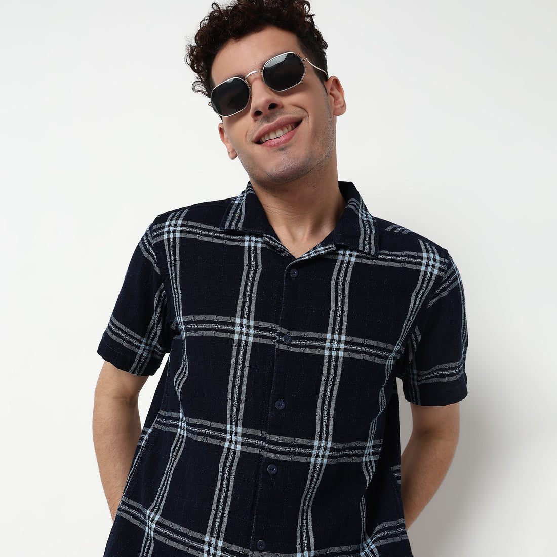Checkered Cotton Fabric Shirt